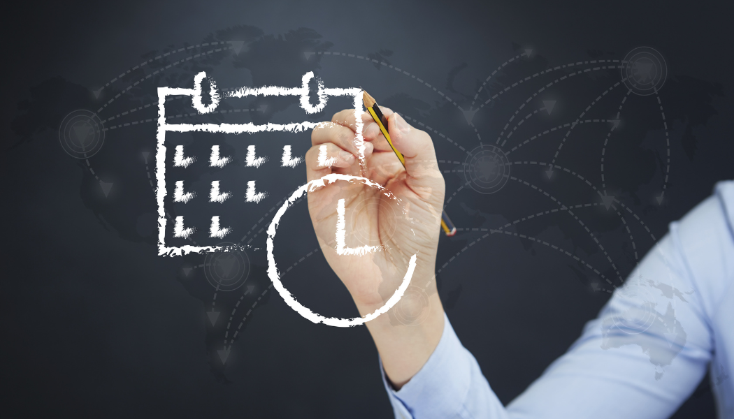 calendrier dessiné à la craie